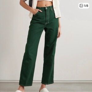 Reformation Straight-Leg Jeans in Forest Green